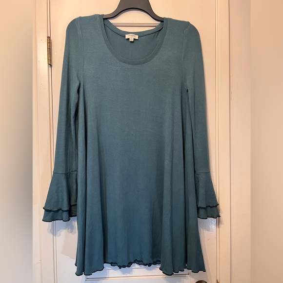 Umgee Ruffle Cap Sleeve Textured Mini Dress